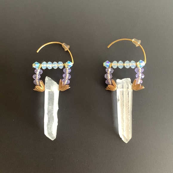 Raw crystal earrings - Picture 1 of 7